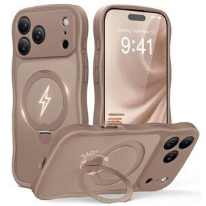 NEW iPhone 17 Pro Max Case Magsafe 360° Spin Stand Translucent Matte Brown